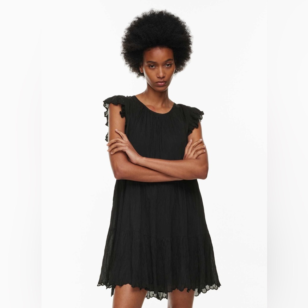 Aritzia Wilfred NWOT La Boheme Sidonie Ruffled Scalloped Mini Dress (Medium) - Picture 8 of 15